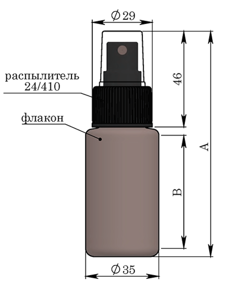 Флакон 50 мл 24 мм ПНД от производителя Тара-Гост