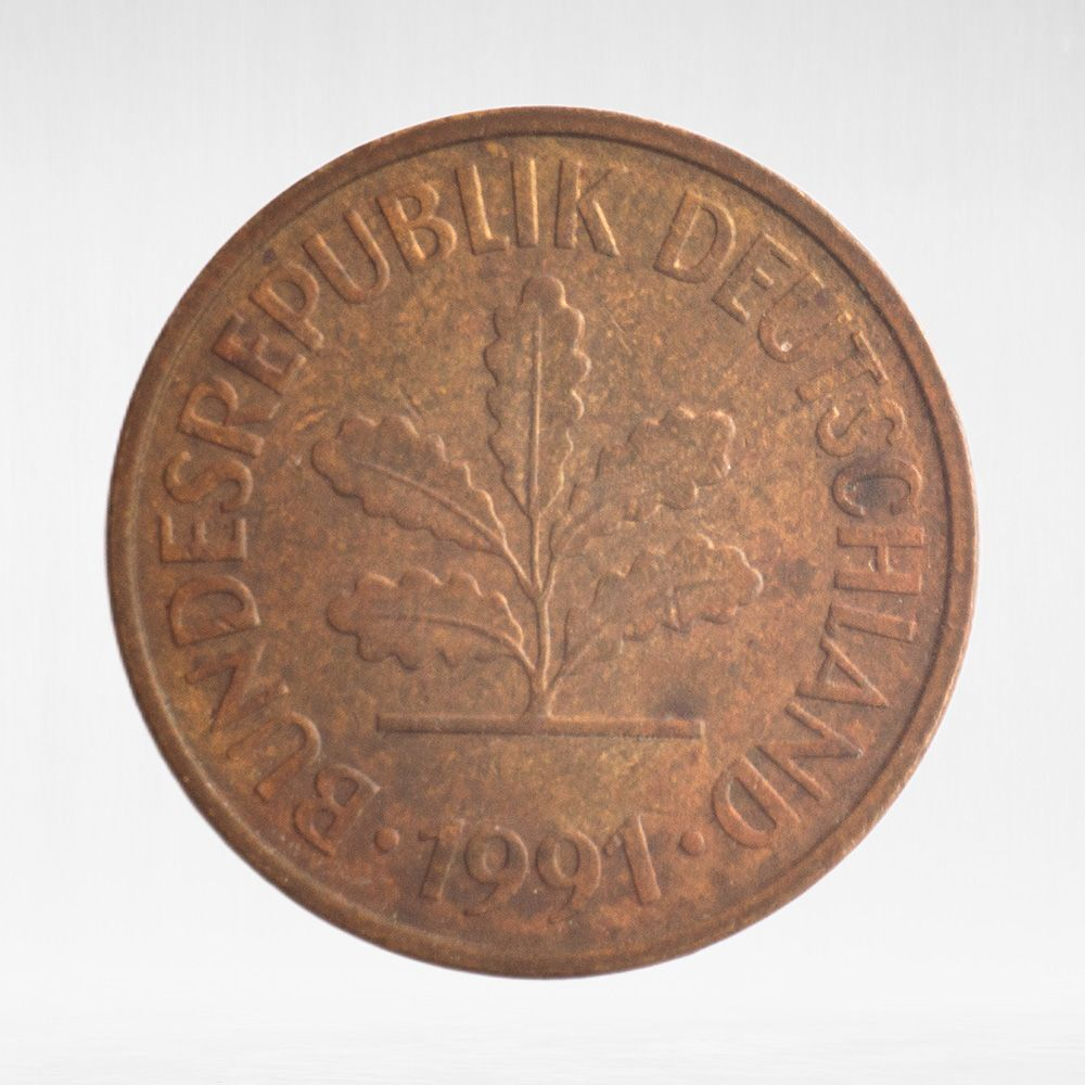 Germany, 5 Pfennigs, 1991, (Munich Mint - "D"), VF