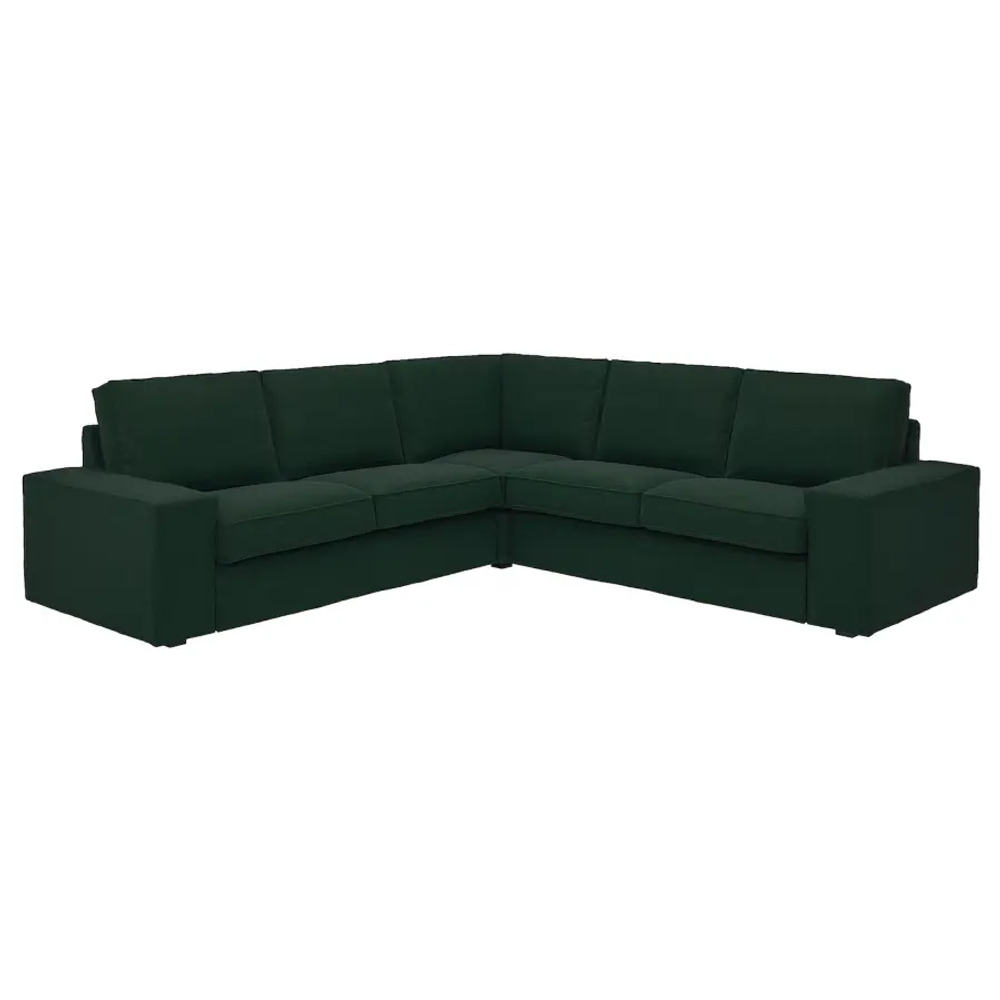 Диван угловой 4-х местный - IKEA KIVIK/КИВИК ИКЕА - темно-зеленый