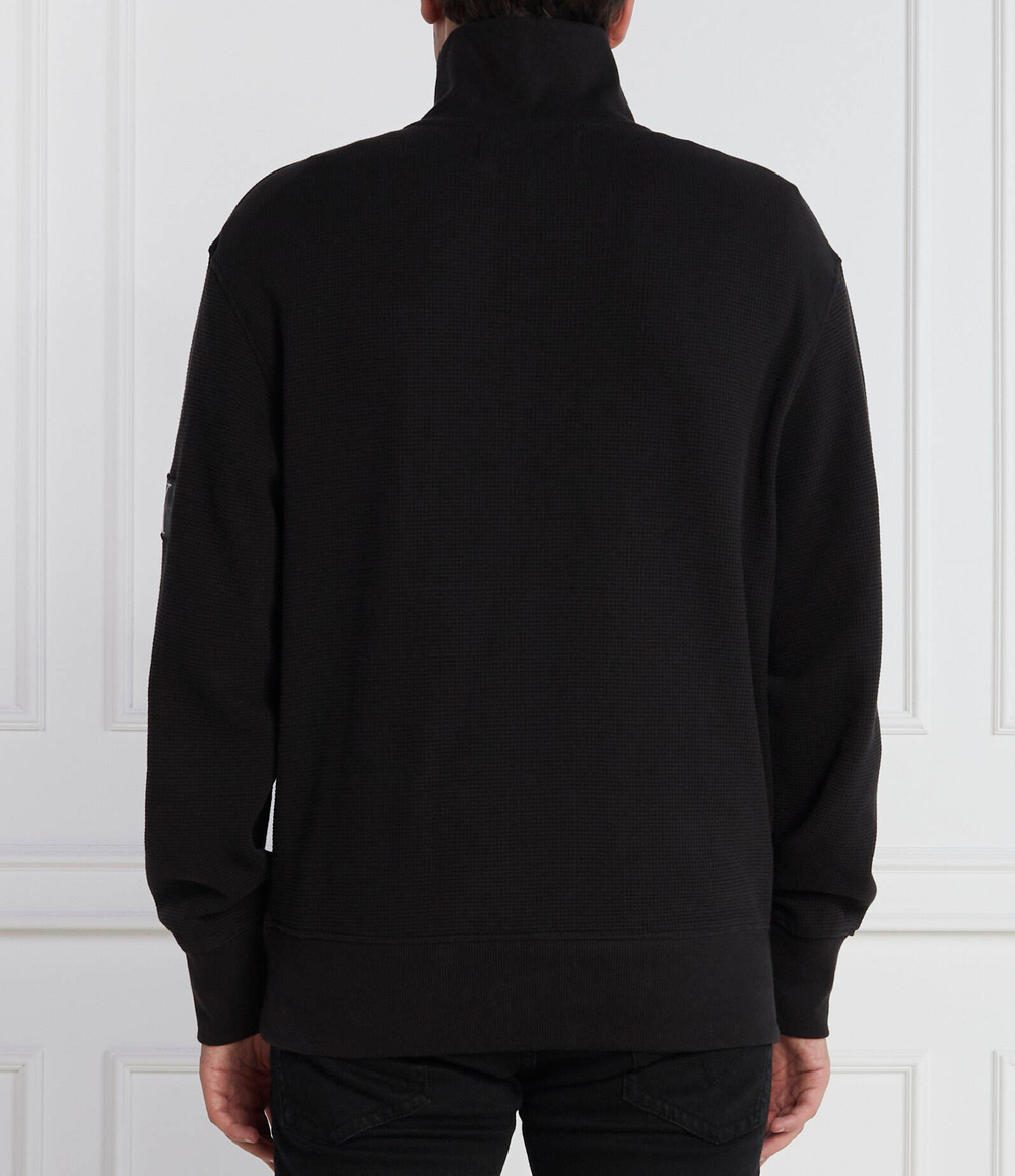 Свитер BADGE WAFFLE HALF ZIP CALVIN KLEIN JEANS - черный(J30J324315)