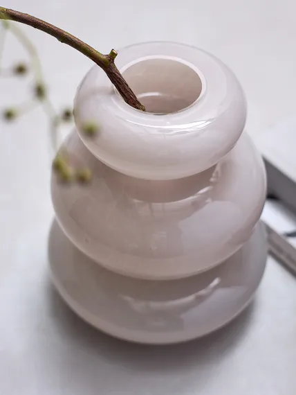 Ваза riverstone, 20 см, жемчужно-серая