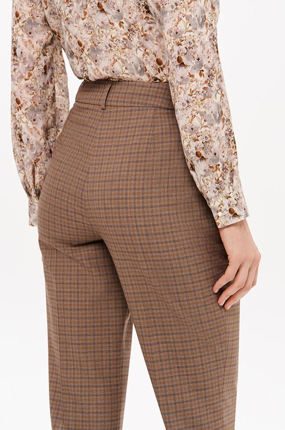 31191 Брюки женские (коричневый клетка)