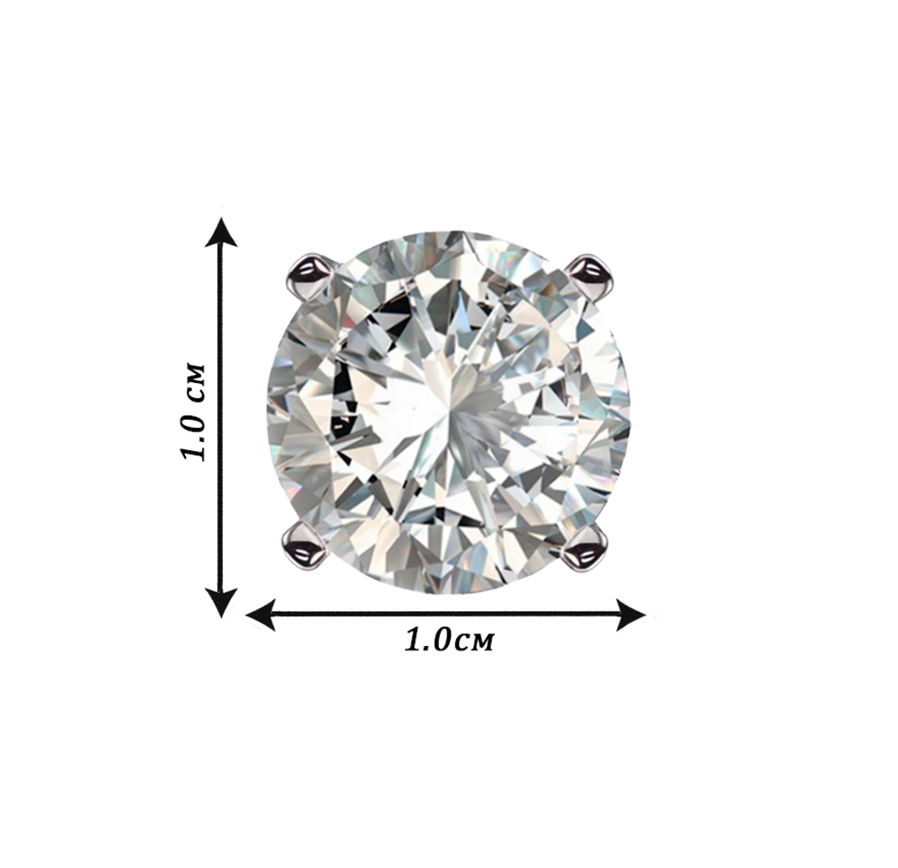 Пусеты с природными бриллиантами по 3 ct