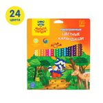 Карандаши цветные Мульти-Пульти "Енот-следопыт", 24цв., трехгр.,рисунок на корпусе, заточен., картон