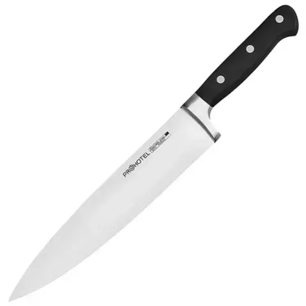 Нож поварской «Проотель» сталь нерж.,пластик ,L=390/255,B=50мм черный,металлич