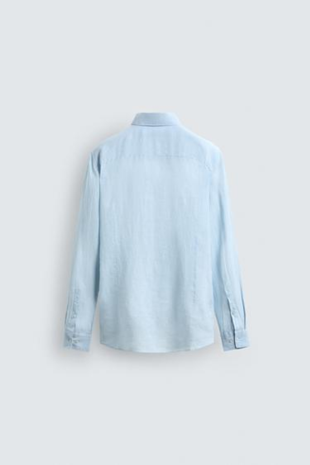 ZARA РУБАШКА REGULAR FIT ИЗ 100% ЛЬНА, НЕБЕСНО-ГОЛУБОЙ