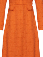 Женское пальто оранжевое в клетку