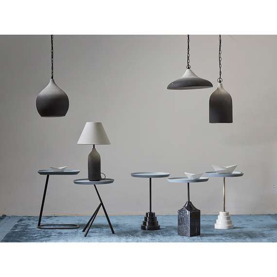 Столик кофейный Sustainable Collection, Ø38х53 см, серый, белый мрамор