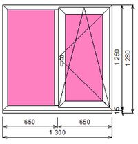 Пластиковое окно  1250 х 1300 ТермА Эко