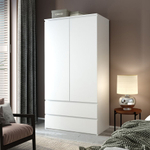 Шкаф для одежды, 92х47х182, Марм, распашной, в прихожую, с полками, Dipriz