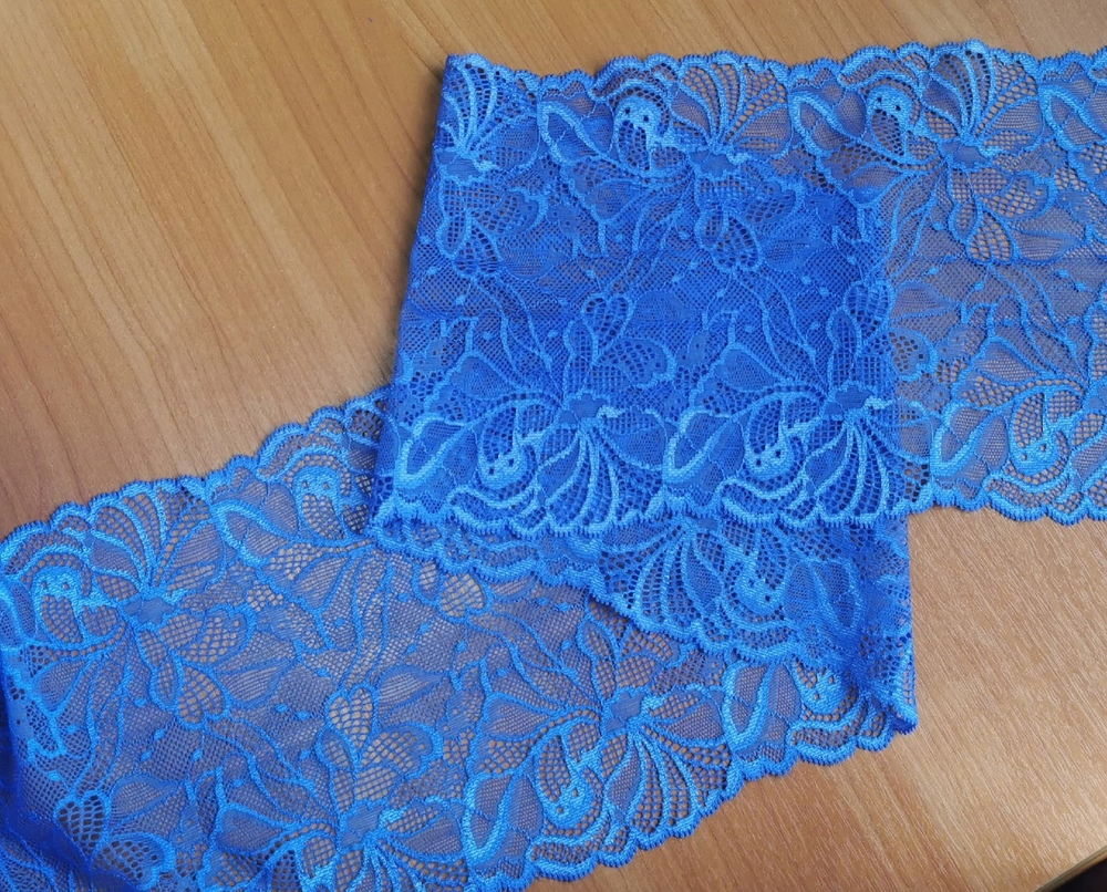 Эластичное кружево, 18 см, ярко-синее, (Арт: EK-2529), м