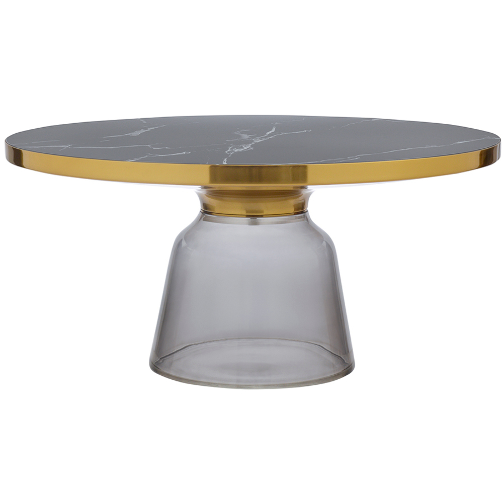 Столик кофейный odd, D75 см, мрамор/серый