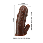 Коричневая насадка на пенис - 11,5 см.