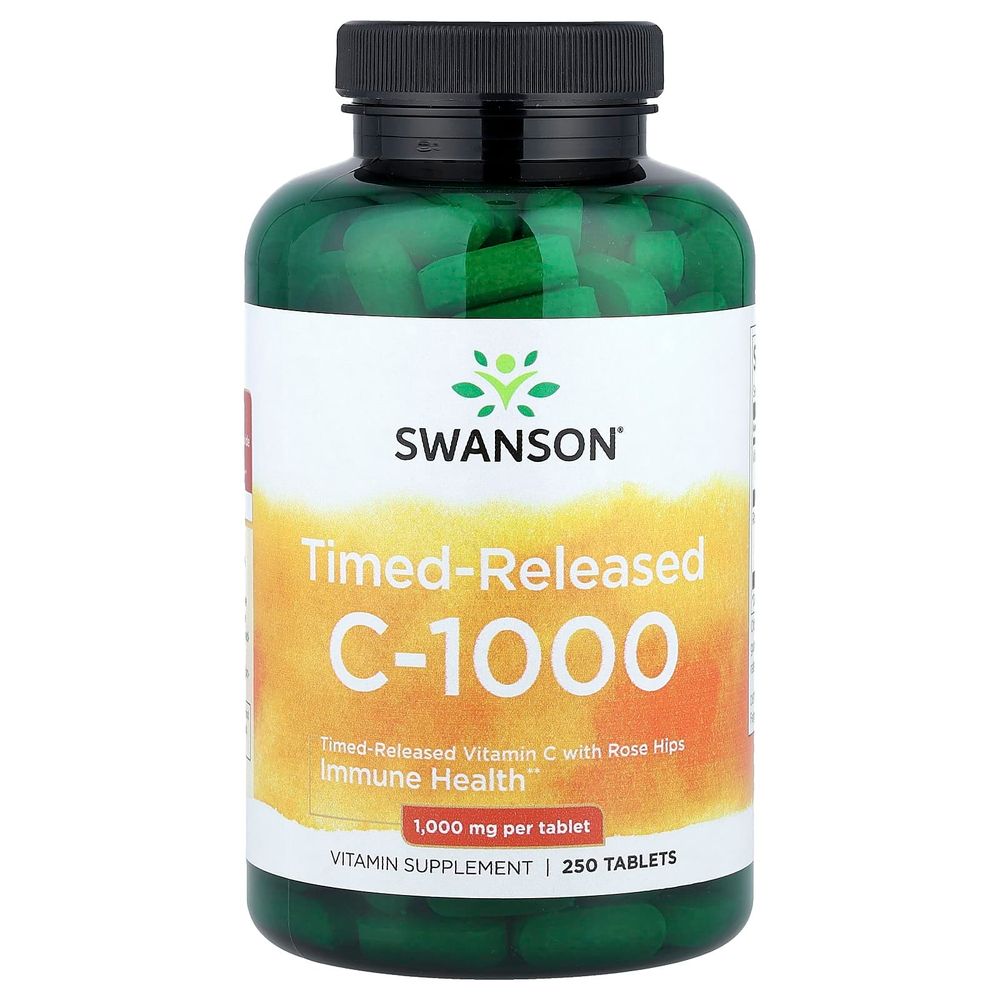 Swanson, витамин C-1000 с шиповником, замедленное высвобождение, 1000 мг, 250 таблеток