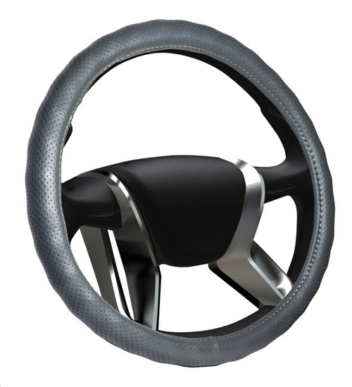 Оплетка руля M 37-38 см кожа  SENATOR ALABAMA  серая (AZARD)