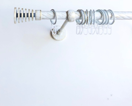 Карниз кованый витой "Конус скан" d20 мм однорядный, цвет белое золото