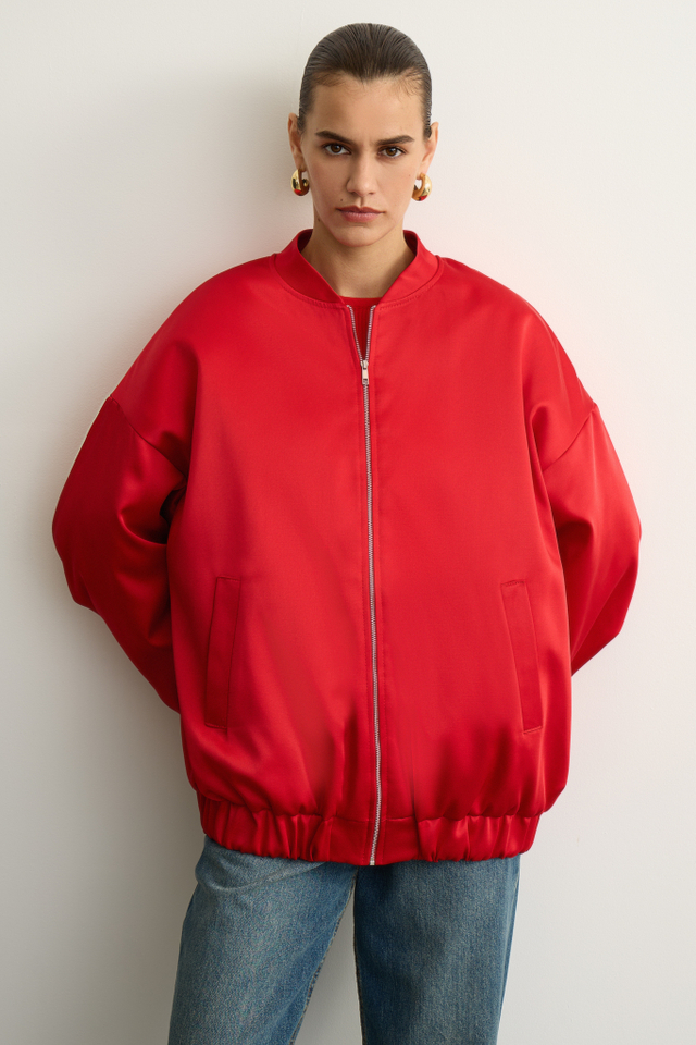 Бомбер утепленный из сатина