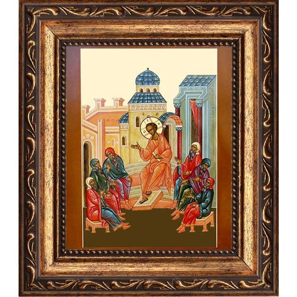 Отрок Иисус в Иерусалимском храме (Преполовение Пятидесятницы). Икона на холсте.