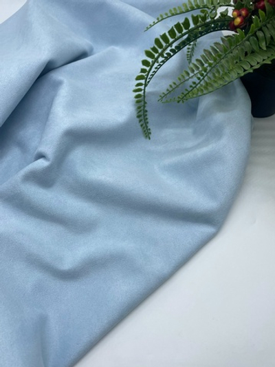 Замша на скубе голубая