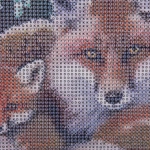 Алмазная мозаика на подрамнике с полным заполнением «МИР ЯРКИХ КРАСОК», лисички, 30*40см