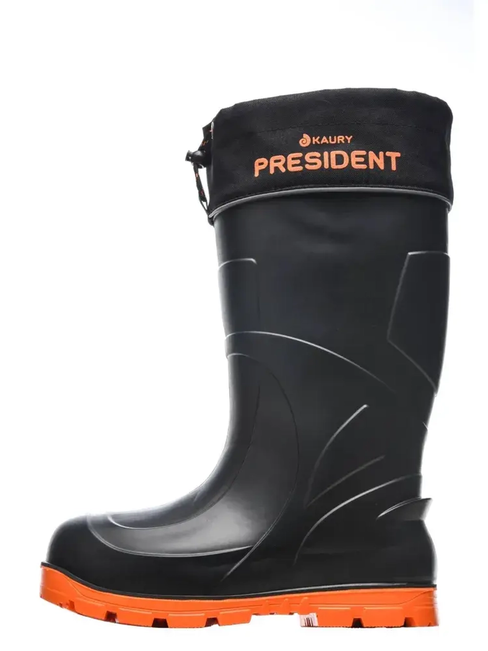Сапоги мужские из ЭВА с шипами Kaury "President" -65С, 5-слойный гипоаллергенный вкладыш (Черно-оранжевый)