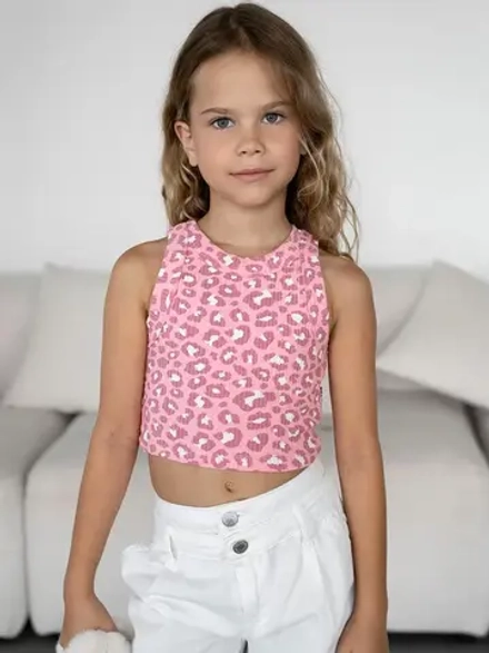 Летний кроп топ трикотажный детский