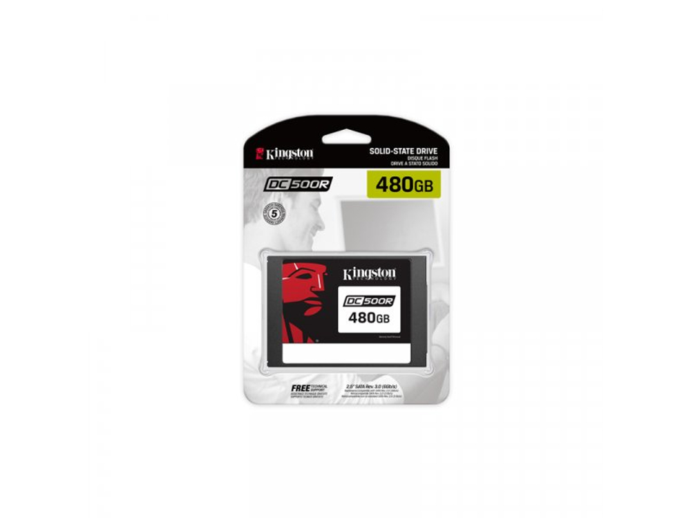 SSD накопитель Kingston DC500R 480ГБ, 2.5" SATA, SATA III, [SEDC500R/480G]