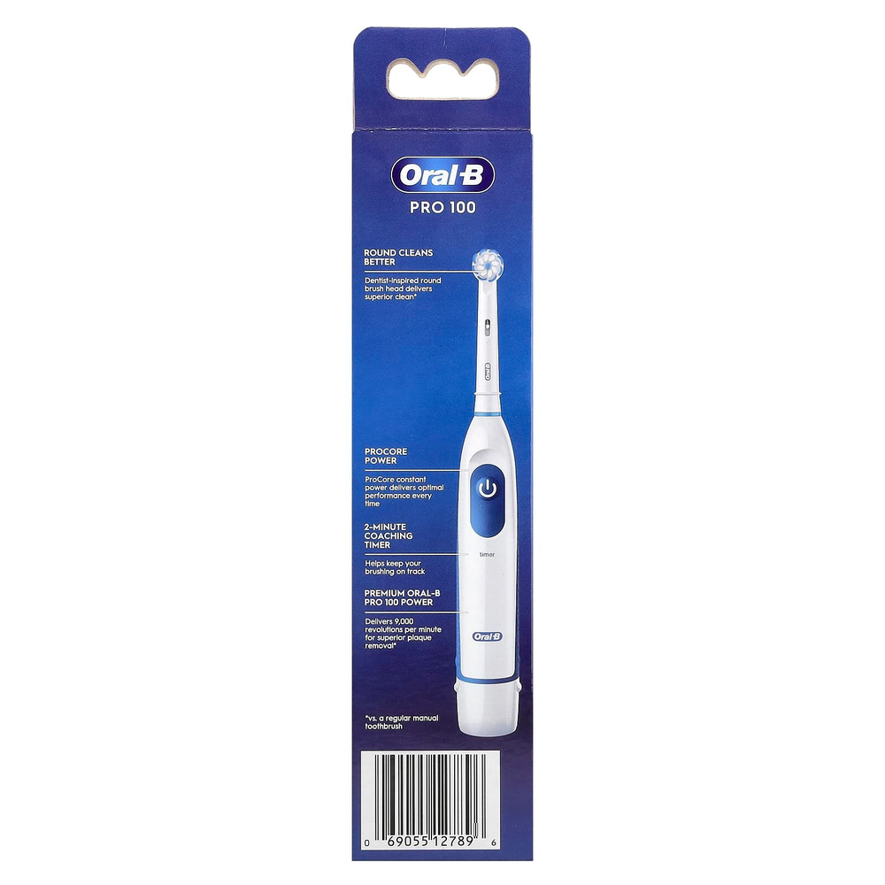 Oral-B, Pro 100, мощная зубная щетка, для ухода за деснами, 1 шт., 2 батарейки