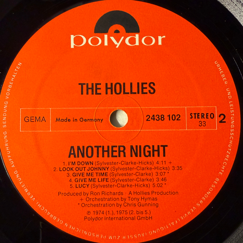 The Hollies - Another Night (Германия 1988г.)