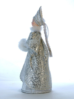 Кукла фарфоровая Снегурочка, новогодняя игрушка под елку, 25 см