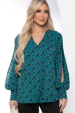 Блуза "Тайное чувство" (бирюза/черная) Б8519 LT Collection