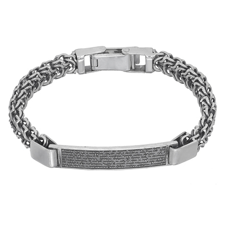 Браслет из серебра/Рамзес/Чернение/Псалом90