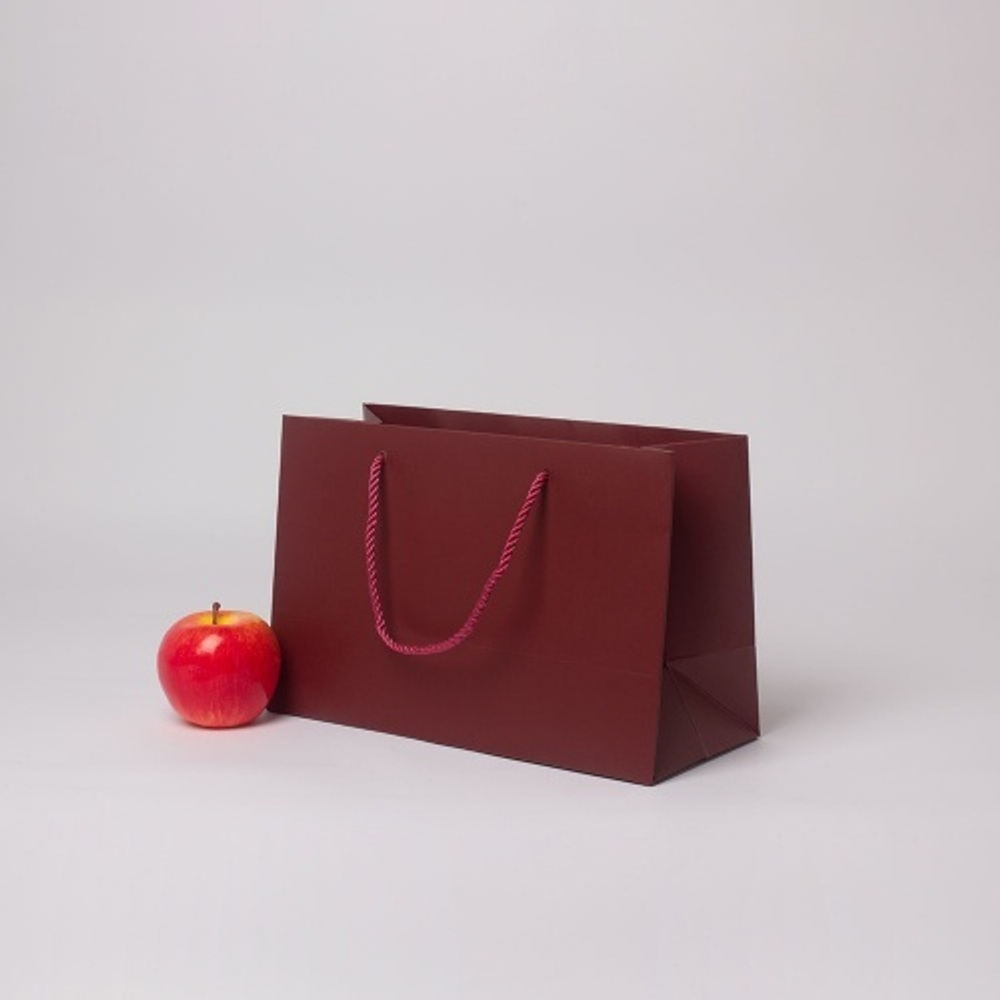 Пакет 31x20x13, бордо, витой шнур, картон VIP