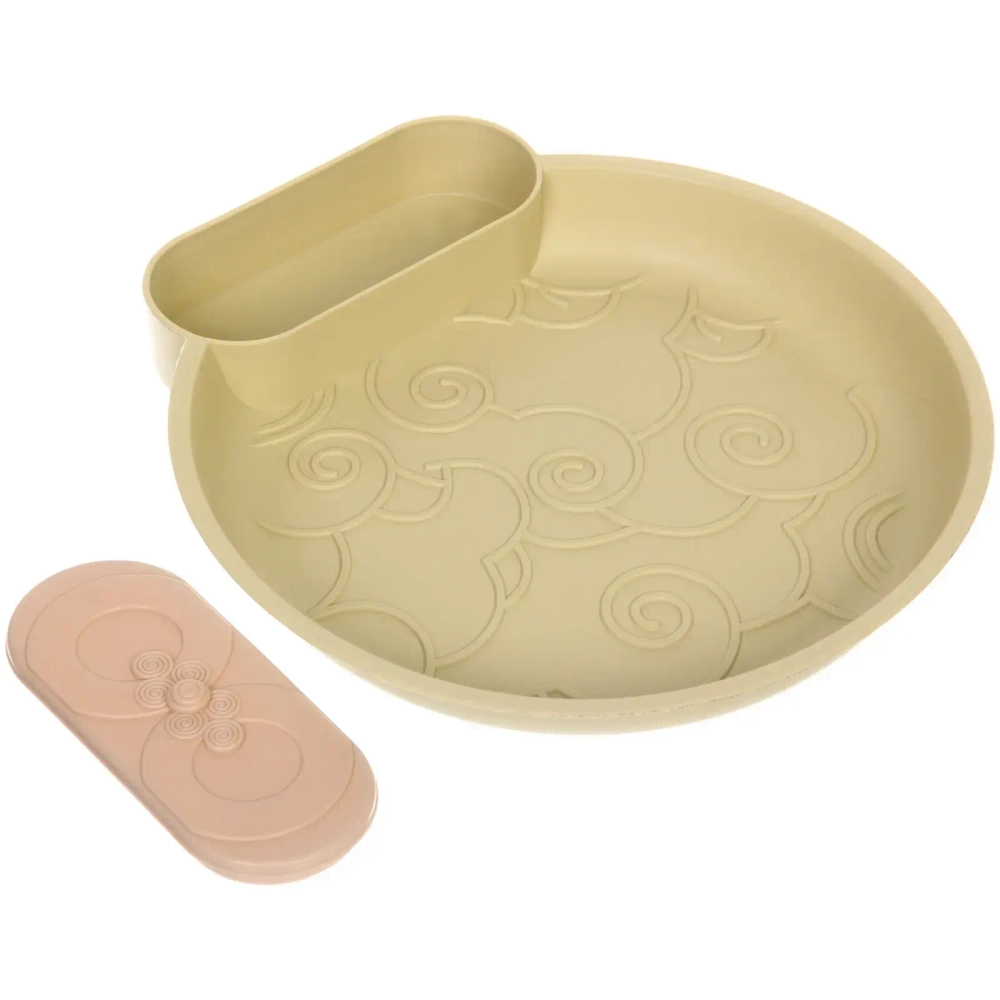 Тарелка пластиковая «SEGRETO» 22*23,5*3,5см оливковая