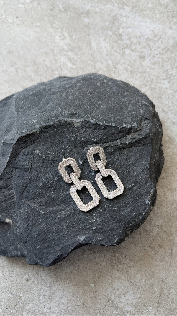 Серьги два звена