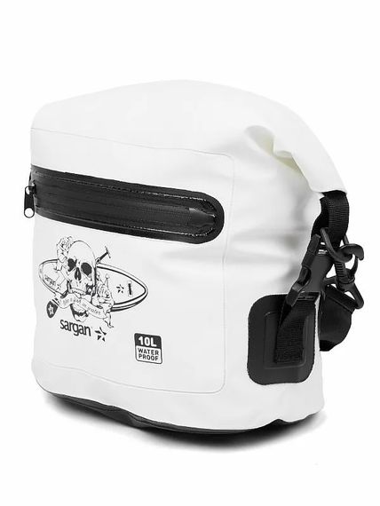 Гермосумка через плечо Sargan Скелетон-САП/Пляжка с доп.карманом 10 л белый