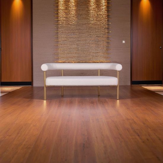 Диван BIGGI, букле белый, опоры золото