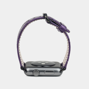 Ремешок для Apple Watch  44/45/46 mm из кожи крокодила, фиолетового цвета