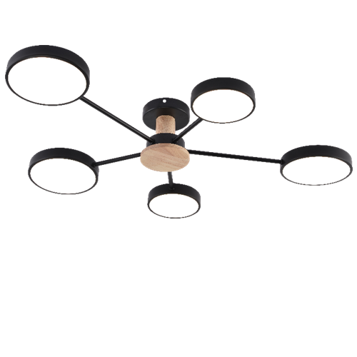 Потолочная светодиодная люстра Mirastyle MH-3286/5 BK+WOOD