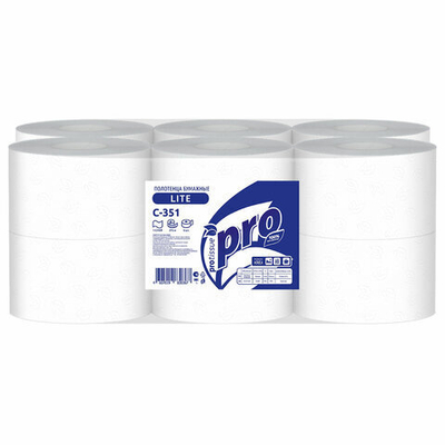 Полотенца бумажные с центральной вытяжкой 275 м PROtissue (M2) COMFORT, 1-слойные, с перфорацией, КОМПЛЕКТ 6 рулонов.