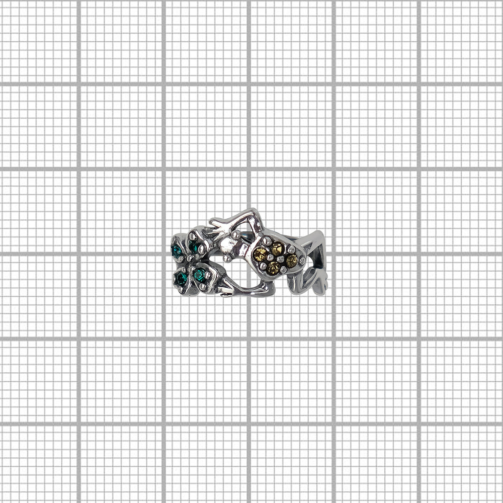 "Кросея" кольцо в серебряном покрытии из коллекции "Царевна-Лягушка" от Jenavi