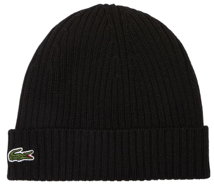 Шапка зимняя Lacoste Unisex Ribbed Wool Beanie