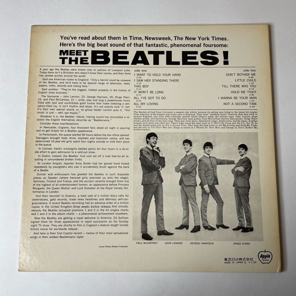 Винтажная виниловая пластинка LP Meet The Beatles (Japan 1974) (No Obi) I Saw Her Standing There