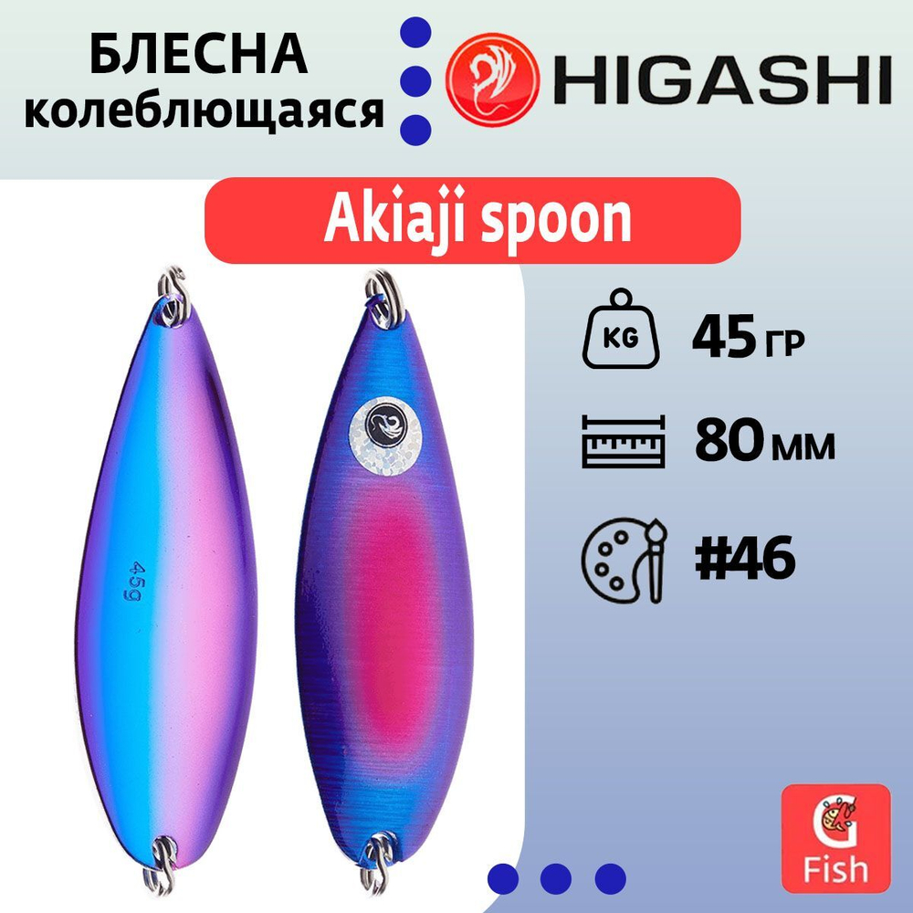 Блесна колеблющаяся HIGASHI Akiaji spoon 45g#19
