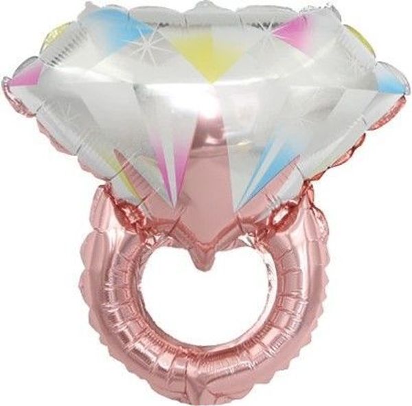 Шар (27''/69 см) Фигура, Кольцо с бриллиантом, Розовое Золото, 1 шт.