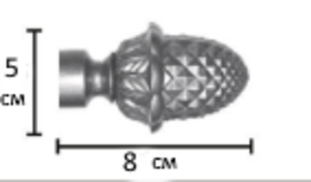 Наконечники "Кедр" кованых карнизов для штор d20 мм, цвет шоколад