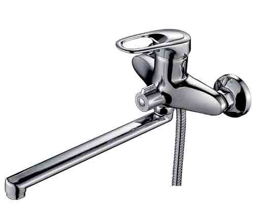 Смеситель для ванны и раковины 40к F22004 FRAP (L излив, лейка 1 реж, хром, латунь)