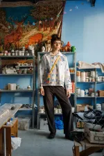 Рубашка Soeurs с птицами 2 белая