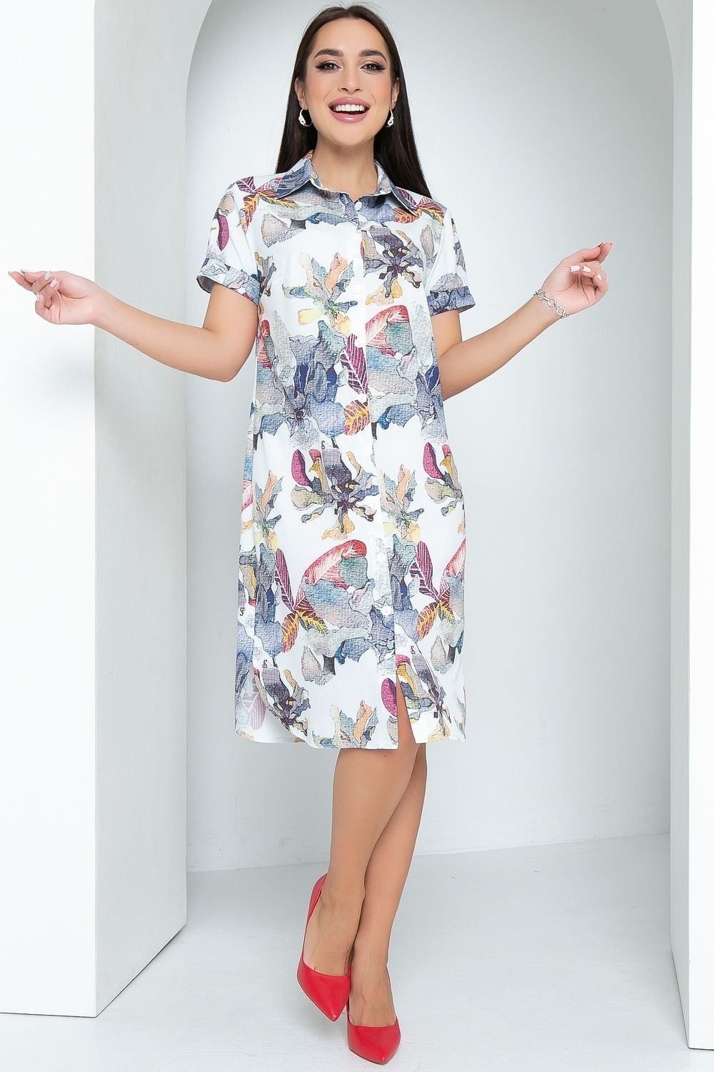 Платье-рубашка Сидни (акварель) Diolche