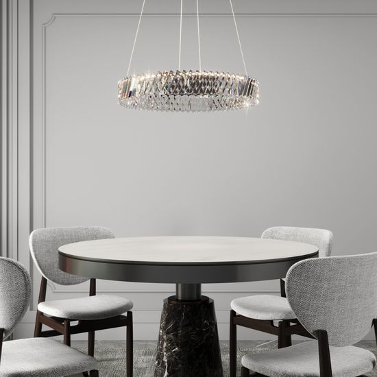 101004 LED никель  / подвесной светильник / никель хрусталь Strotskis